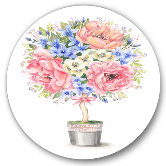 Designart - Flower Tree In A Pot With A Bow